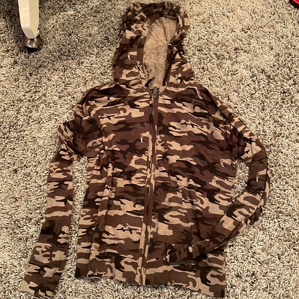 sanctuary zip up sweatshirt hoodie camo